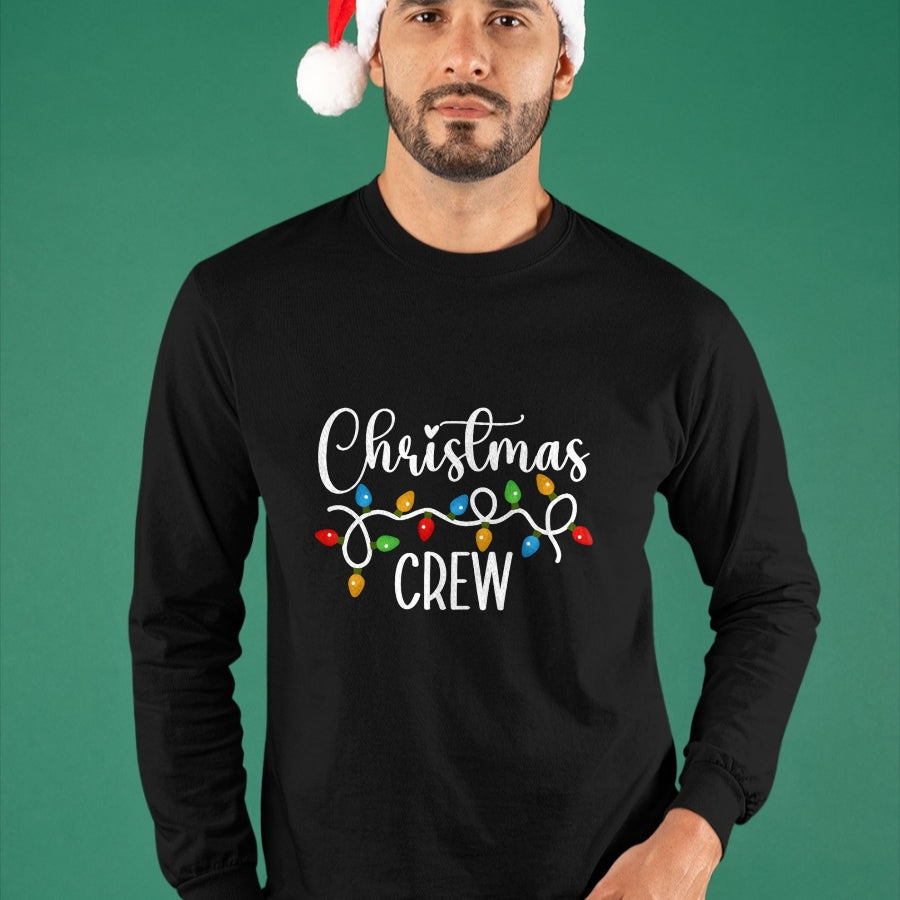 Christmas Crew Xmas Lights Family Matching Pajamas Holiday T-Shirt - Christmas Unisex T-Shirt/Hoodie/Sweatshirt - HNDS00