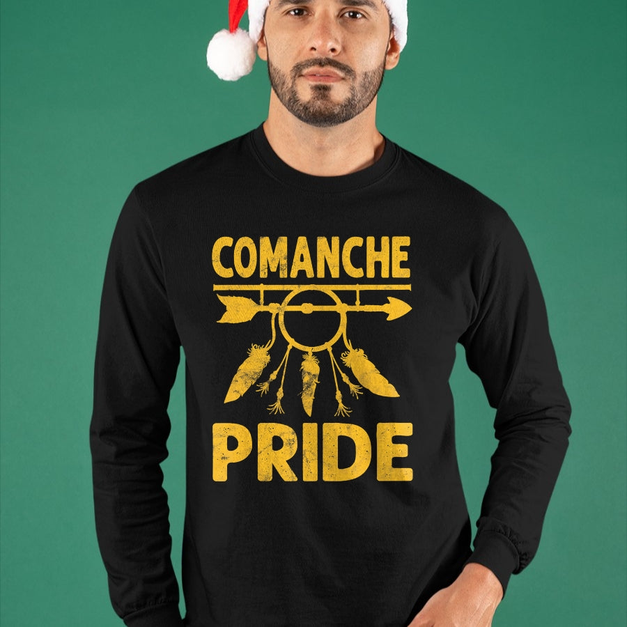 Native American T-Shirts, Vintage Native American Unisex T-Shirt/Hoodie/Sweatshirt HLT00 - American Flag - comanche Pride Native American vintage Gift Men Women T-Shirt