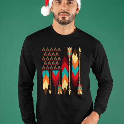 Native American T-Shirts, Vintage Native American Unisex T-Shirt/Hoodie/Sweatshirt HLT00 - Native American Flag - Pride Month Indigenous People Veteran T-Shirt