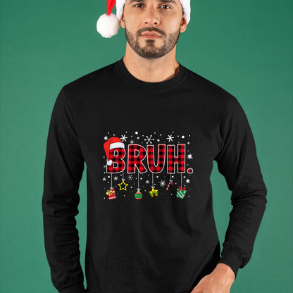 Bruh Funny Christmas Red Plaid Teens Boys Kids Xmas Pajamas T-Shirt - Christmas Unisex T-Shirt/Hoodie/Sweatshirt - HNDS00