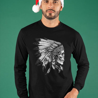 Native American T-Shirts, Vintage Native American Unisex T-Shirt/Hoodie/Sweatshirt HLT00 - American Flag - American Motorcycle Skull Native Indian Eagle Chief Vintage T-Shirt (1)