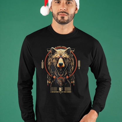 Native American T-Shirts, Vintage Native American Unisex T-Shirt/Hoodie/Sweatshirt HLT00 - American Flag - Bear Native American Mountain Forest Wildlife Bears Lover T-Shirt