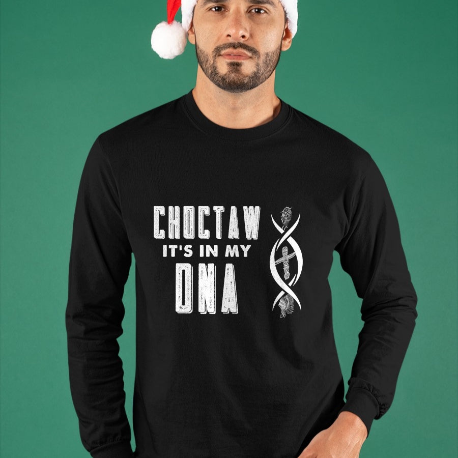 Native American T-Shirts, Vintage Native American Unisex T-Shirt/Hoodie/Sweatshirt HLT00 - American Flag - Choctaw Native American DNA Roots Indian Pride T-Shirt (1)