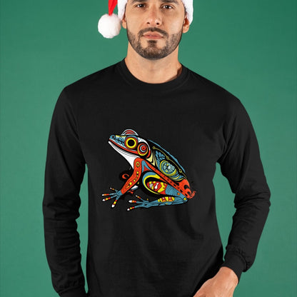 Native American T-Shirts, Vintage Native American Unisex T-Shirt/Hoodie/Sweatshirt HLT00 - Frog Native American Indian Style Art Pacific Northwest T-Shirt