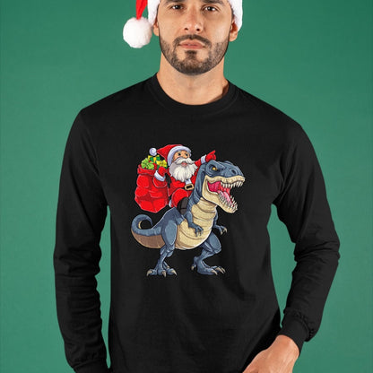 Dinosaur T rex Christmas Santa Boys Men Girls Xmas Squad T-Shirt - Christmas Unisex T-Shirt/Hoodie/Sweatshirt - HNDS00