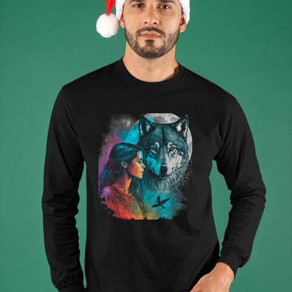 Native American T-Shirts, Vintage Native American Unisex T-Shirt/Hoodie/Sweatshirt HLT00 - Ethnic Tribal Wolf Boho Feather Native American Hippie Women T-Shirt (1)