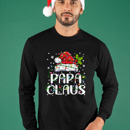 Papa Claus Christmas Lights Pajama Family Matching T-Shirt - Christmas Unisex T-Shirt/Hoodie/Sweatshirt - HNDS00