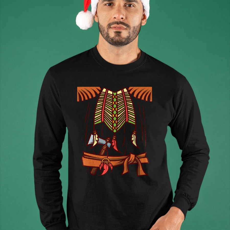 Native American T-Shirts, Vintage Native American Unisex T-Shirt/Hoodie/Sweatshirt HLT00 - Funny Native American Halloween Indian Simple Easy Costume T-Shirt (1)