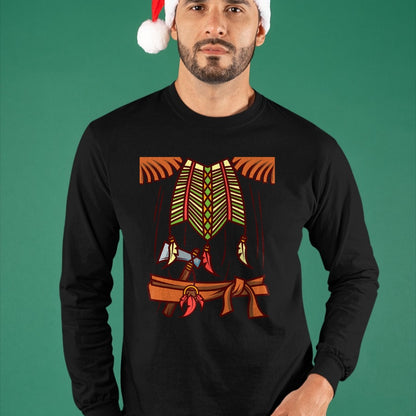 Native American T-Shirts, Vintage Native American Unisex T-Shirt/Hoodie/Sweatshirt HLT00 - Funny Native American Halloween Indian Simple Easy Costume T-Shirt (1)