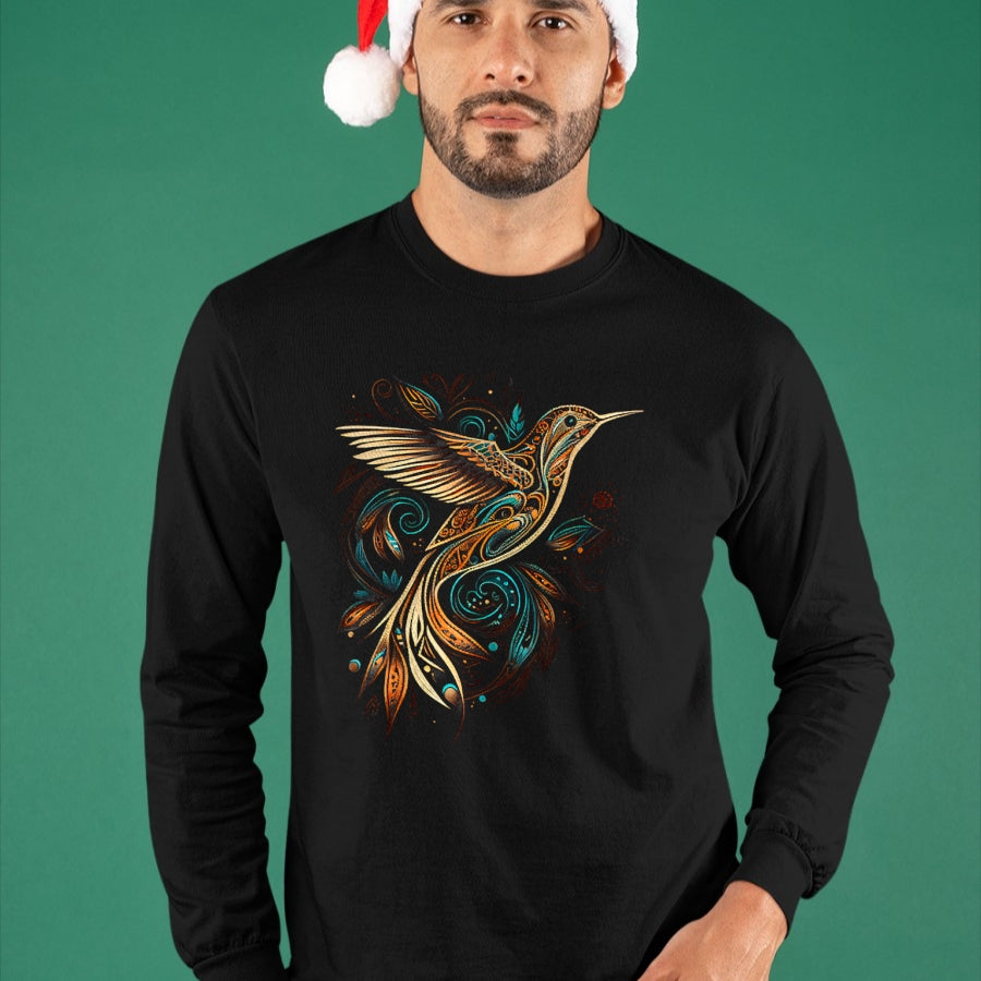 Native American T-Shirts, Vintage Native American Unisex T-Shirt/Hoodie/Sweatshirt HLT00 - Hummingbird Native American Indian Northwest Tribal Graphic T-Shirt