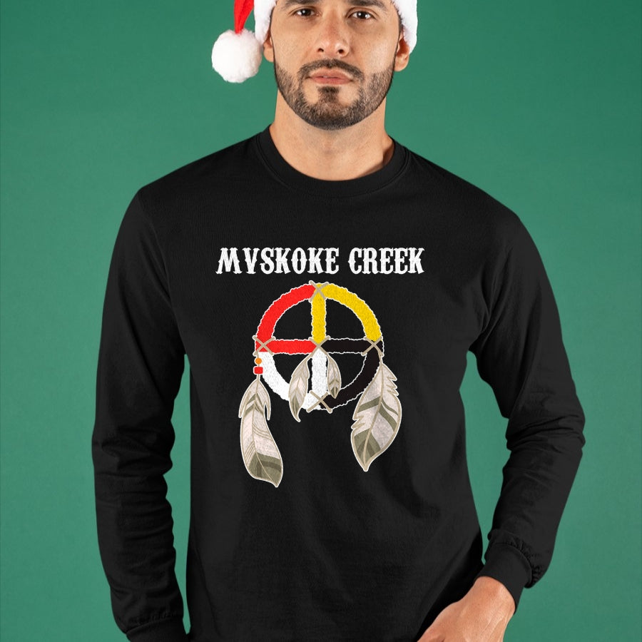 Native American T-Shirts, Vintage Native American Unisex T-Shirt/Hoodie/Sweatshirt HLT00 - Mvskoke Creek Muskogee Native American Medicine Wheel T-Shirt