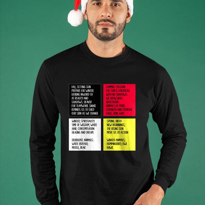 Native American T-Shirts, Vintage Native American Unisex T-Shirt/Hoodie/Sweatshirt HLT00 - Native American Indian Words Cultural Medicine Wheel T-Shirt