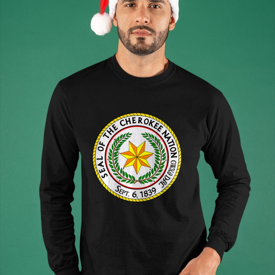 Native American T-Shirts, Vintage Native American Unisex T-Shirt/Hoodie/Sweatshirt HLT00 - Double Sided Seal of the Cherokee Nation Native American T-Shirt