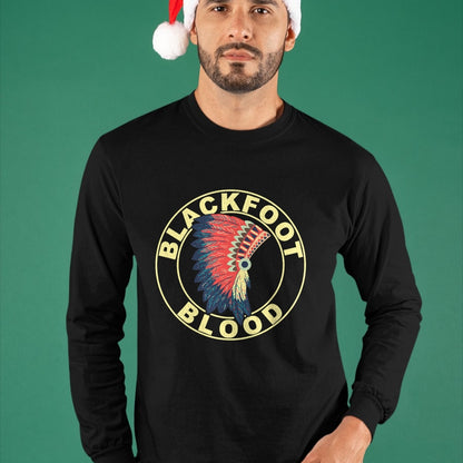 Native American T-Shirts, Vintage Native American Unisex T-Shirt/Hoodie/Sweatshirt HLT00 - American Flag - Blackfoot Blood Native American Headdress Blackfoot Tribe T-Shirt