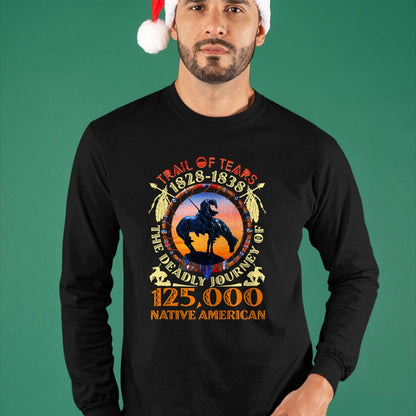 Native American T-Shirts, Vintage Native American Unisex T-Shirt/Hoodie/Sweatshirt HLT00 - Native American Trail Of Tears The Deadly Journey 125000 T-Shirt (1)