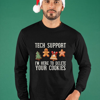 Christmas Tech Support Here To Delete Cookies Xmas Men Women T-Shirt - Christmas Unisex T-Shirt/Hoodie/Sweatshirt - HNDS00