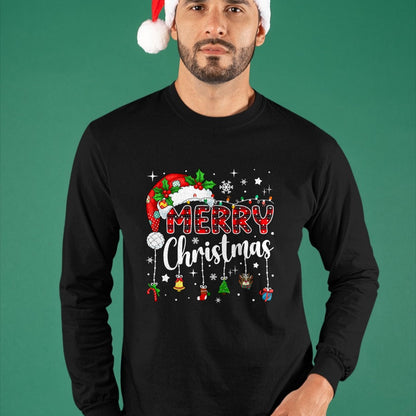 Merry Christmas Red Santa Hat Reindeer Xmas Matching Family T-Shirt - Christmas Unisex T-Shirt/Hoodie/Sweatshirt - HNDS00