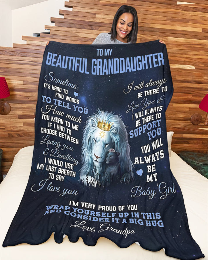Special Gift For Your Granddaughter Blanket - From Grandpa (SKUB10-175)