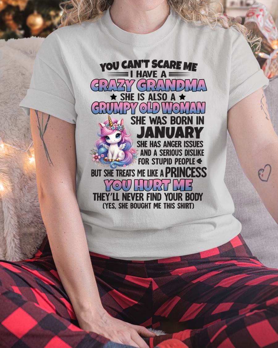 You Can’t Scare Me I Have A Crazy Grandma - Gift For Grandson And Granddaughter From Grandma - DOAN01 (SKU09-106-01)