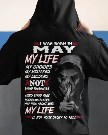 I Was Born In May My Life - T Shirt For Woman - DONN05 (SKU08-36-05)