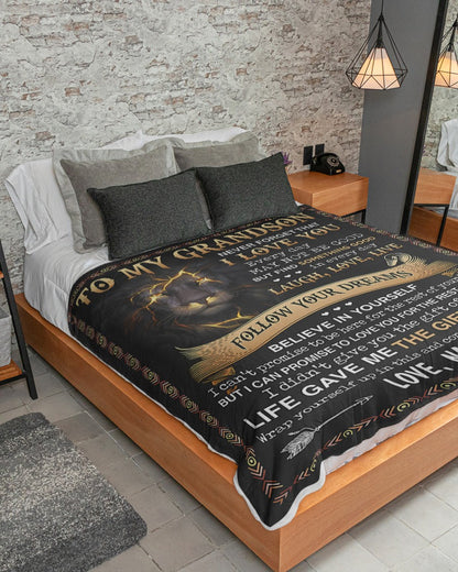 Special Gift For Your Grandson Blanket - From NANNY (SKU-CHAU-B07)