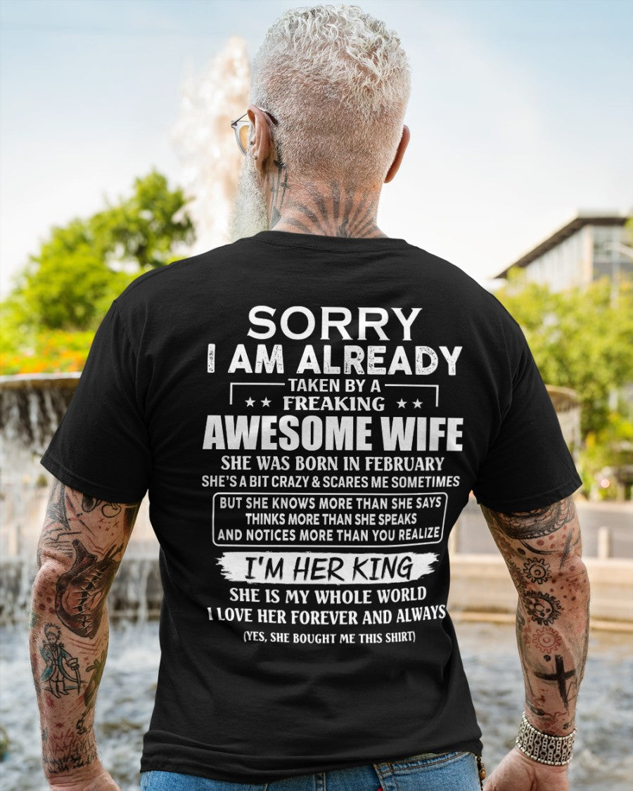 Awesome wife February - Perfect gift for husband from wife - EBIL02 (SKU68-79-02)