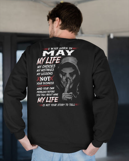 I WAS BORN IN MAY - T-SHIRT FOR MAN - DONN05 (SKU08-36-05)