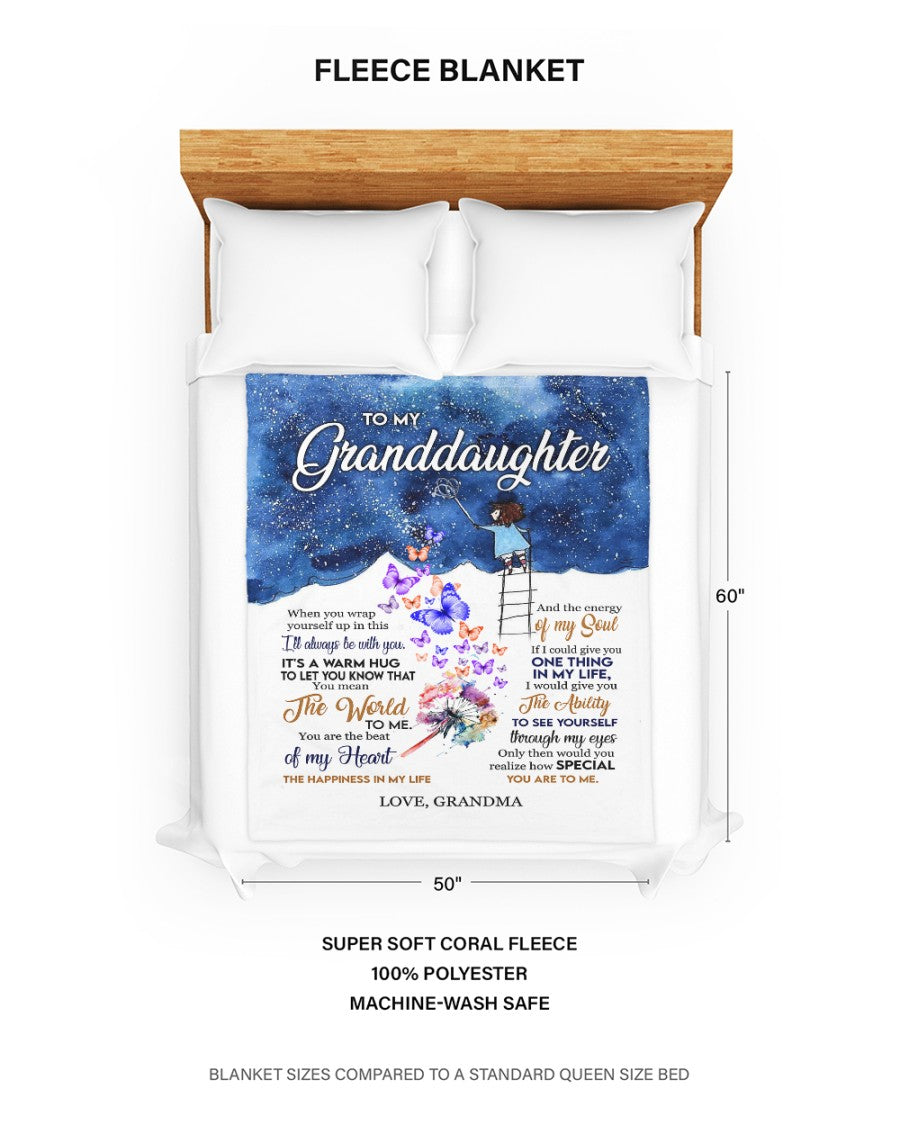 To my granddaughter - Gift for granddaughter Sherpa Fleece Blanket - from grandma