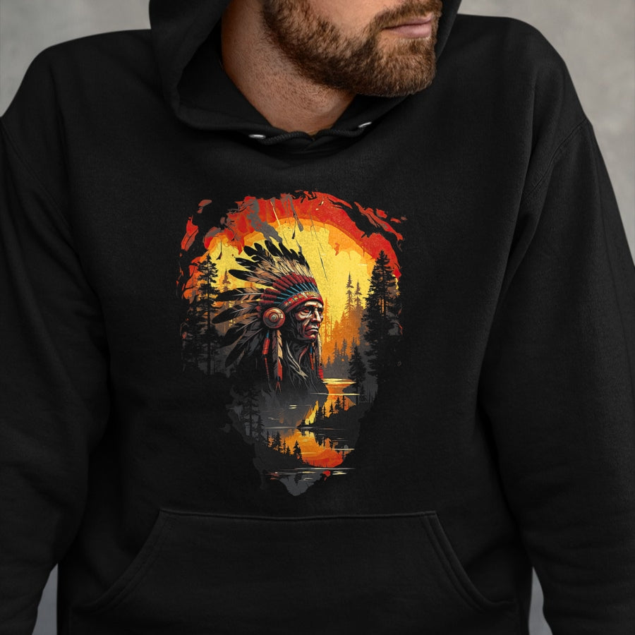 Native American T-Shirts, Vintage Native American Unisex T-Shirt/Hoodie/Sweatshirt HLT00 - Native American Heritage Chief T-Shirt (3)