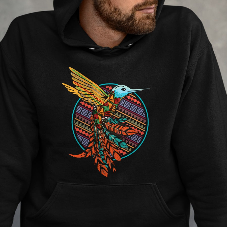 Native American T-Shirts, Vintage Native American Unisex T-Shirt/Hoodie/Sweatshirt HLT00 - Hummingbird Tribal Art Native American Indian Indigenous T-Shirt