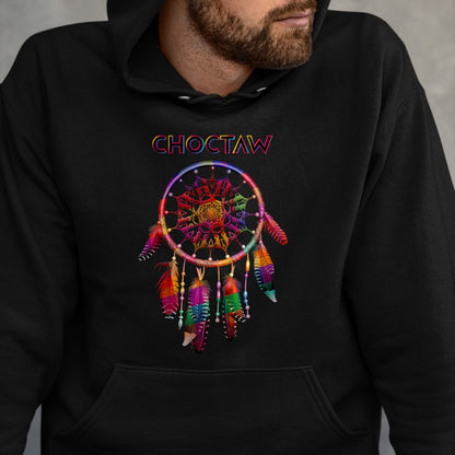 Native American T-Shirts, Vintage Native American Unisex T-Shirt/Hoodie/Sweatshirt HLT00 - American Flag - Choctaw Native American Indian Colorful Dreamcatcher Tribal T-Shirt
