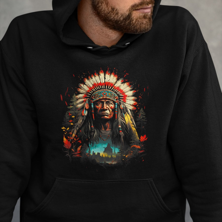 Native American T-Shirts, Vintage Native American Unisex T-Shirt/Hoodie/Sweatshirt HLT00 - Native American Chief Tribes Culture Sacred Sioux T-Shirt (1)
