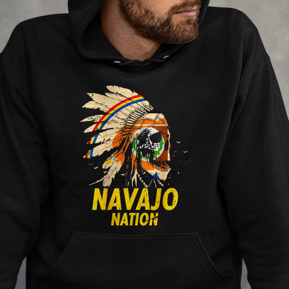Native American T-Shirts, Vintage Native American Unisex T-Shirt/Hoodie/Sweatshirt HLT00 - American Flag - BACK PRINT Navajo-Nation Flag Native American T-Shirt (1)