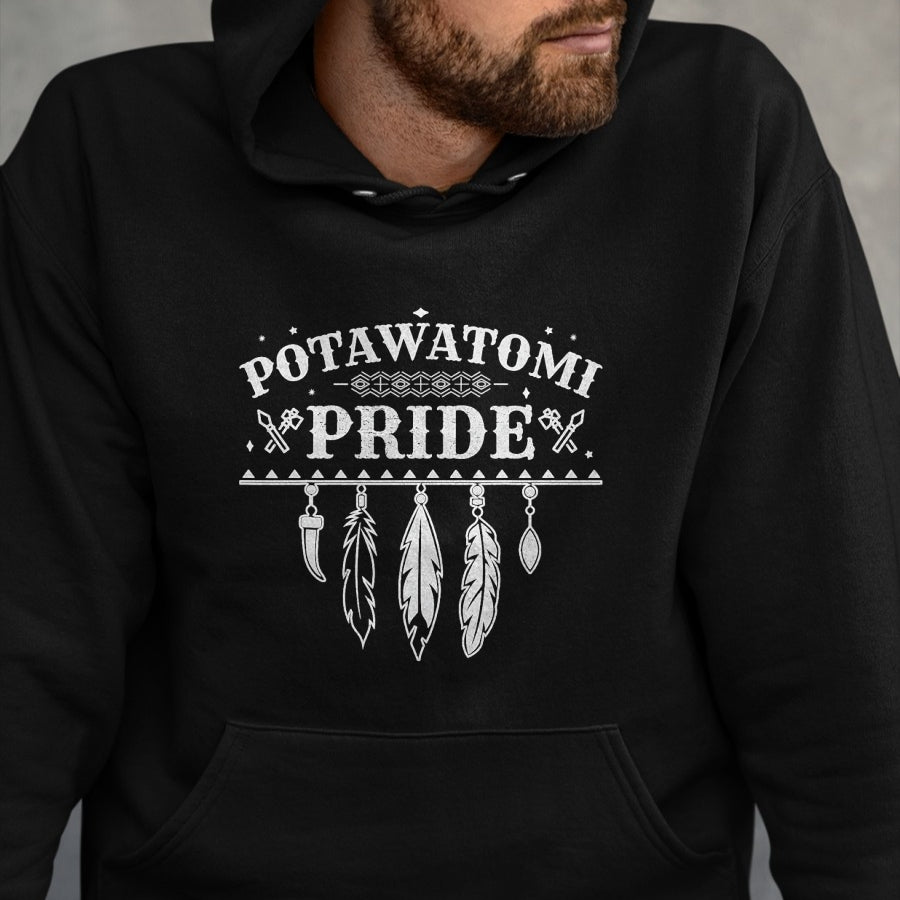 Native American T-Shirts, Vintage Native American Unisex T-Shirt/Hoodie/Sweatshirt HLT00 - Native American Pride Quote for a Proud Potawatomi T-Shirt (1)