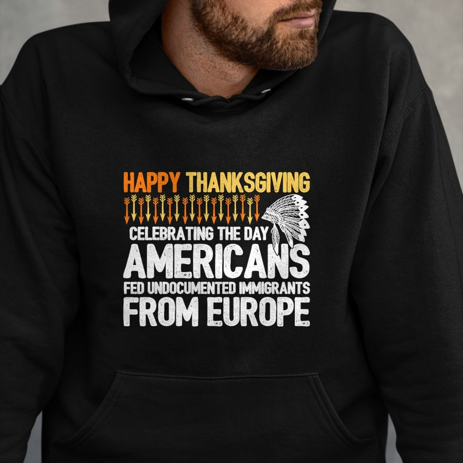 Native American T-Shirts, Vintage Native American Unisex T-Shirt/Hoodie/Sweatshirt HLT00 - Indigenous People Thanksgiving - American Immigrant T-Shirt