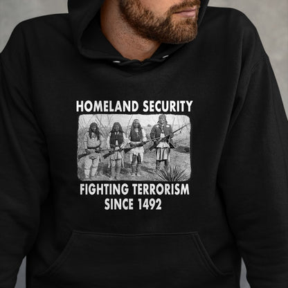 Native American T-Shirts, Vintage Native American Unisex T-Shirt/Hoodie/Sweatshirt HLT00 - Homeland Security Fighting Terrorism Since 1492 Native T-Shirt (1)
