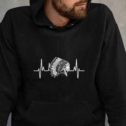 Native American T-Shirts, Vintage Native American Unisex T-Shirt/Hoodie/Sweatshirt HLT00 - Native American Roots Headdress Heartbeat Native American T-Shirt (1)