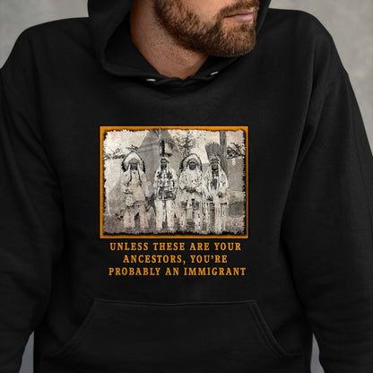 Native American T-Shirts, Vintage Native American Unisex T-Shirt/Hoodie/Sweatshirt HLT00 - NATIVE AMERICAN IMMIGRATION T-Shirt