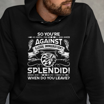 Native American T-Shirts, Vintage Native American Unisex T-Shirt/Hoodie/Sweatshirt HLT00 - Funny Native American Immigration Indigenous Indian Pride T-Shirt