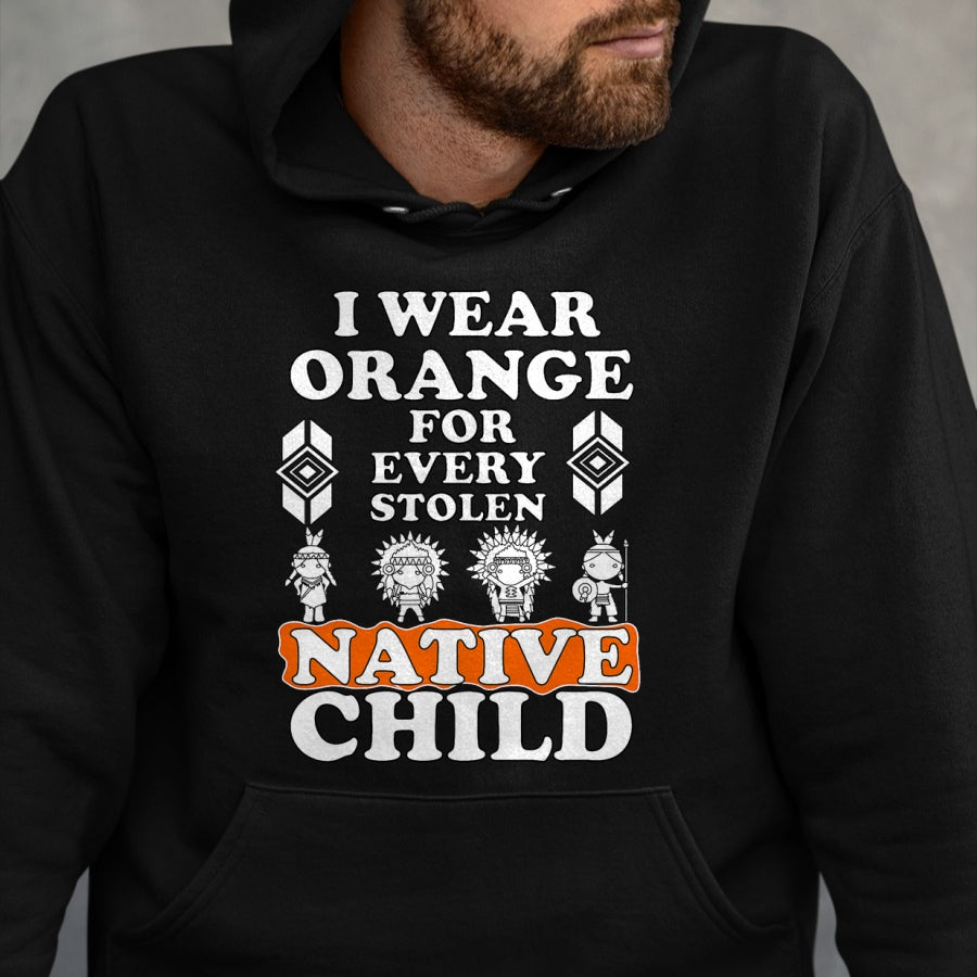 Native American T-Shirts, Vintage Native American Unisex T-Shirt/Hoodie/Sweatshirt HLT00 - I Wear Orange For Every American Native Child Indian Pride T-Shirt (2)