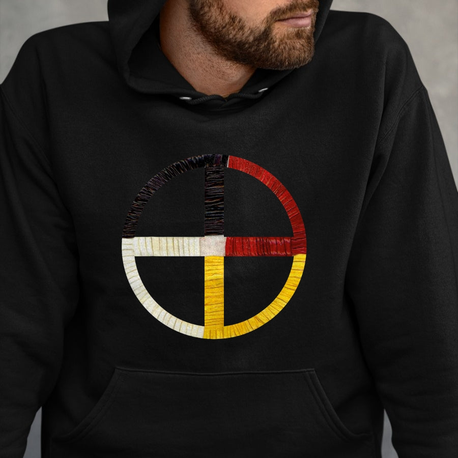 Native American T-Shirts, Vintage Native American Unisex T-Shirt/Hoodie/Sweatshirt HLT00 - Native American Indian Medicine Wheel T-Shirt (1)
