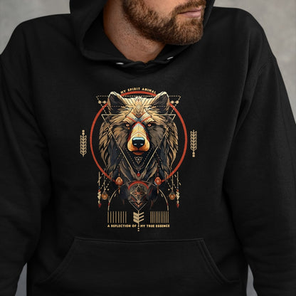 Native American T-Shirts, Vintage Native American Unisex T-Shirt/Hoodie/Sweatshirt HLT00 - American Flag - Bear Native American Mountain Forest Wildlife Bears Lover T-Shirt