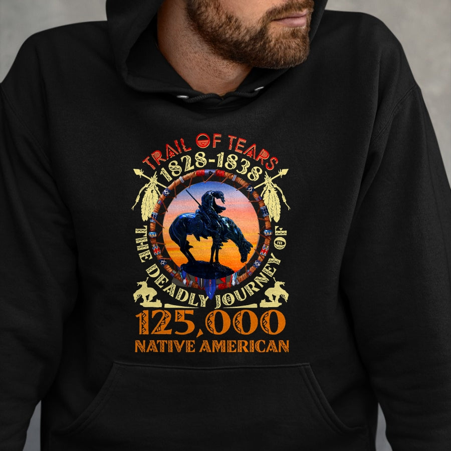 Native American T-Shirts, Vintage Native American Unisex T-Shirt/Hoodie/Sweatshirt HLT00 - Native American Trail Of Tears The Deadly Journey 125000 T-Shirt (1)