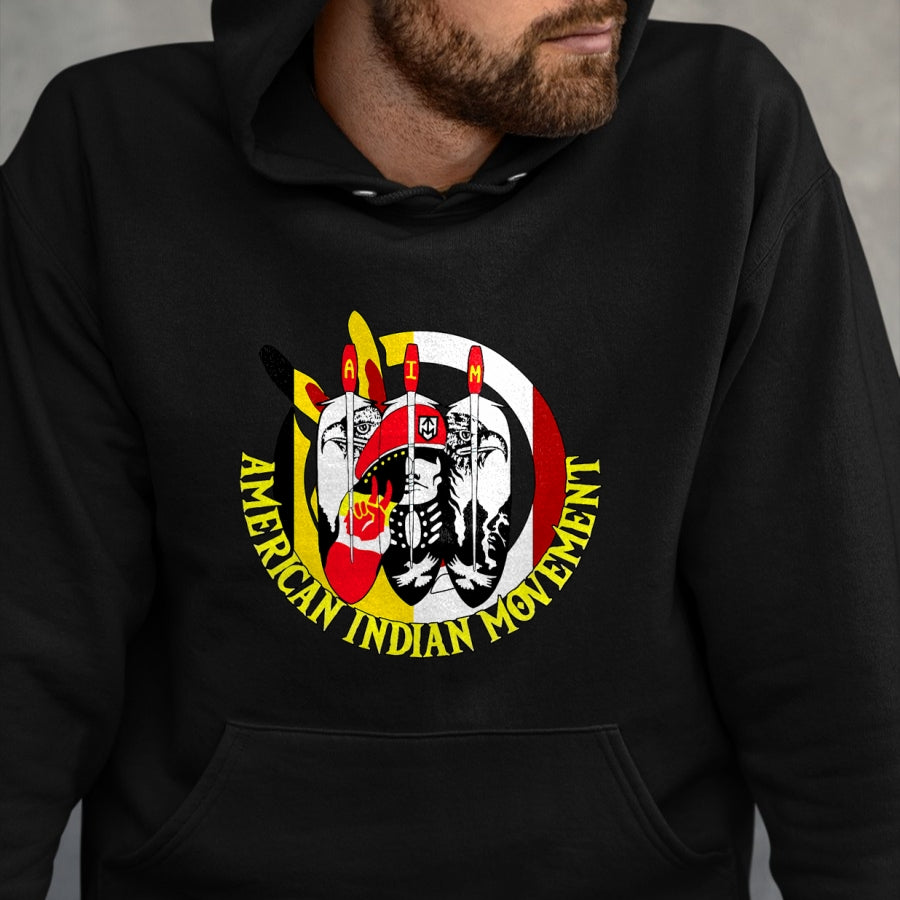 Native American T-Shirts, Vintage Native American Unisex T-Shirt/Hoodie/Sweatshirt HLT00 - Native American Pride Indian Movement T-Shirt