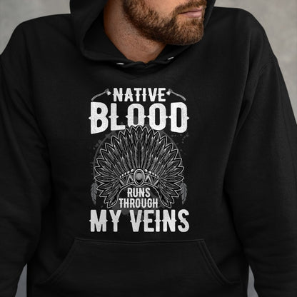 Native American T-Shirts, Vintage Native American Unisex T-Shirt/Hoodie/Sweatshirt HLT00 - Native American Blood Pride T-Shirt