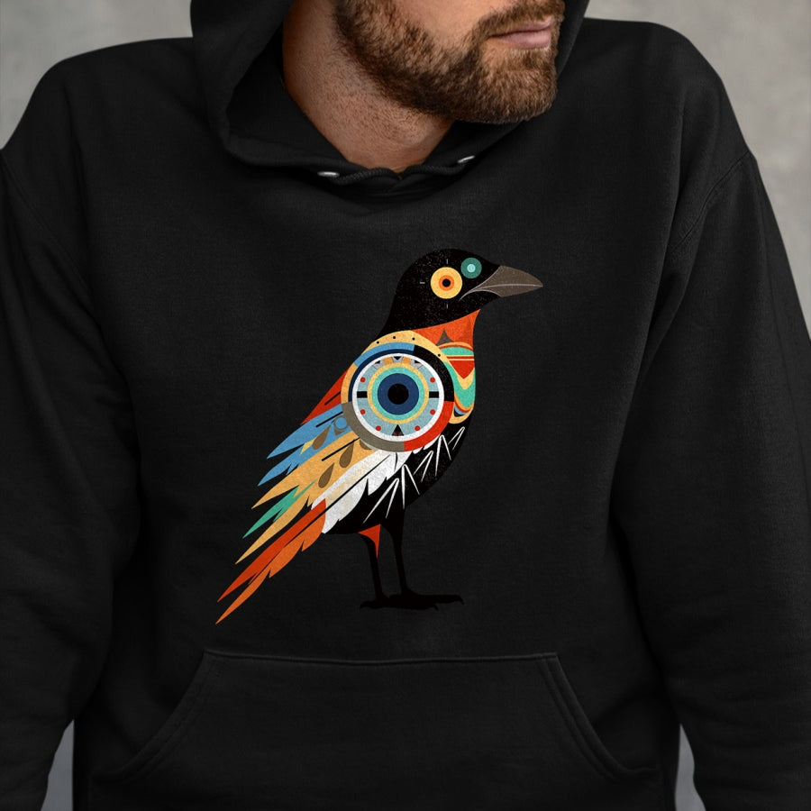 Native American T-Shirts, Vintage Native American Unisex T-Shirt/Hoodie/Sweatshirt HLT00 - Native American Style Hopi Art Bird for Good Luck T-Shirt