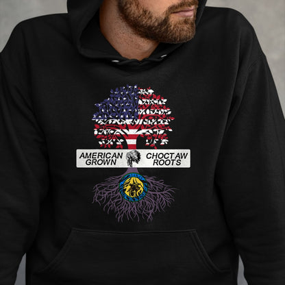 Native American T-Shirts, Vintage Native American Unisex T-Shirt/Hoodie/Sweatshirt HLT00 - American Flag - American Grown with Choctaw Roots Native American Pride Tree T-Shirt (1)