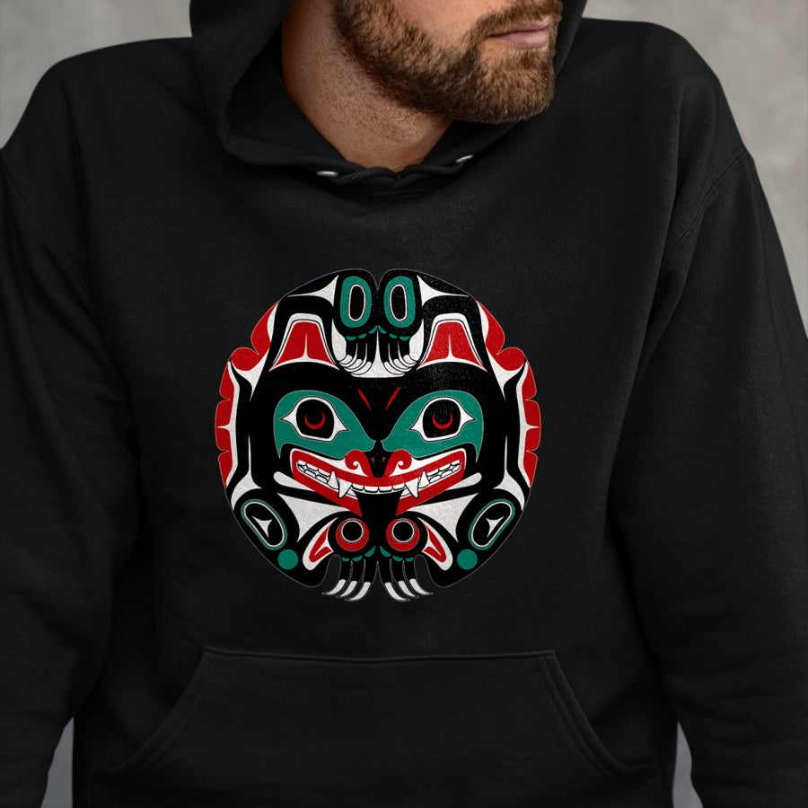 Native American T-Shirts, Vintage Native American Unisex T-Shirt/Hoodie/Sweatshirt HLT00 - Alaska Native American Art Tlingit Eagle Tribal Bear Clan T-Shirt (1)