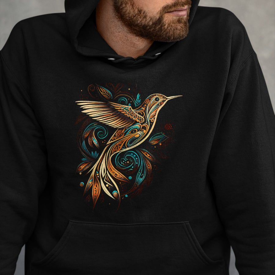 Native American T-Shirts, Vintage Native American Unisex T-Shirt/Hoodie/Sweatshirt HLT00 - Hummingbird Native American Indian Northwest Tribal Graphic T-Shirt