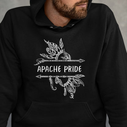Native American T-Shirts, Vintage Native American Unisex T-Shirt/Hoodie/Sweatshirt HLT00 - American Flag - Apache Pride Indian Native American Roots T-Shirt (1)